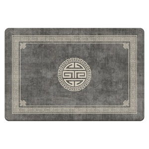 Paillasson d'entrée de style chinois, rectangulaire, antidérapant, en fibre de polyester, motif médaillon, Wanfu Manju - Product Image 4