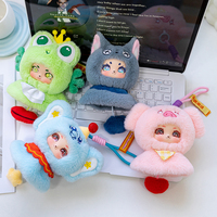 Porte-clés en peluche personnalisé avec visage en vinyle mignon, pendentif pour sac à dos, cadeaux créatifs, jouets en peluche pour anniversaire
