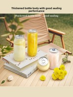Bouteilles et pots en plastique PET jetables, surface brillante scellée, pour thé au lait, jus de fruits, bière, champagne et soda