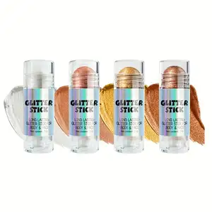 Fábrica de suprimentos cosméticos maquiagem OEM seu logotipo Maquillaje Glitter Stick Body Highlighter