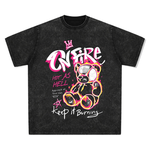 Suéter de punto personalizado, 100% algodón orgánico, color rosa sólido, con efecto lavado ácido, moderno, de secado rápido, ligero, holgado, ecológico, transpirable, 260 gramos - Product Image 1