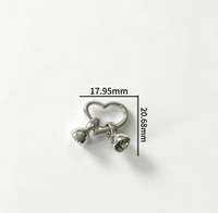 Vente Flash : Fermoir Cœur en Laiton de Haute Qualité, Connecteur Métallique Plaqué Rhodium, Apprêts de Bijoux Faits Main DIY pour Femmes