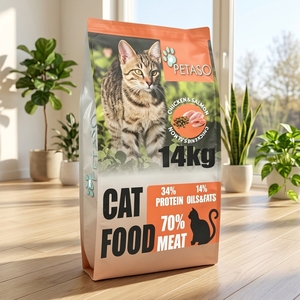 Nourriture pour chats OEM, riche en protéines naturelles, saveurs poulet et saumon, en forme d'étoiles, formule scientifique sans céréales, pour la santé digestive, nourriture sèche - Product Image 4