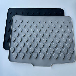 Silicone Heart Pattern Drain <b>Mat</b> Non Slip Waterproof Heat Resistant Kitchen Counter Drainage Pad Tabletop Protection <b>Mat</b> - Product Image 2
