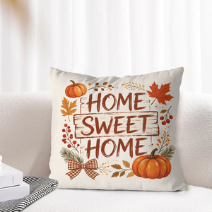Funda de Cojín para Sofá con Letras Rústicas 'Home Sweet Home' de 18x18 Pulgadas, Funda de Almohada de Lino con Estampado para Decoración Otoñal de Casa de Campo - Product Image 3
