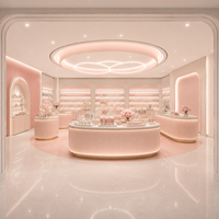 Luxuriöser Maßgefertigter Kosmetik-Präsentationsschrank Beauty-Store Make-up-Vitrine Regalsystem mit LED-Beleuchtung