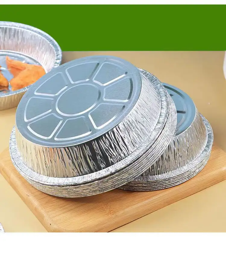 Foi lcontainer rond en aluminium Vente en gros Plateau alimentaire carré en feuille d'aluminium Boîtes alimentaires à emporter jetables