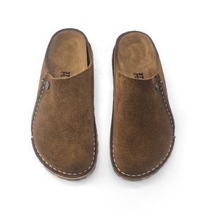 Modische Trendige Winter Weiche Kastanienbraune Wildleder Slip-On Leichte Rutschfeste Naturkautschuk Holzsohle Damen Herren Birke für Clog - Product Image 3