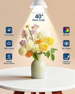 <span class=keywords><strong>Ampoule</strong></span> <span class=keywords><strong>LED</strong></span> FLINT certifiée dimmable <span class=keywords><strong>GU10</strong></span> AC120V 5,5W 3000K <span class=keywords><strong>Blanc</strong></span> <span class=keywords><strong>Chaud</strong></span> 500 Lumens 40° Faisceau Large pour Éclairage Encastré sur Rail Cuisine - Product Image 2