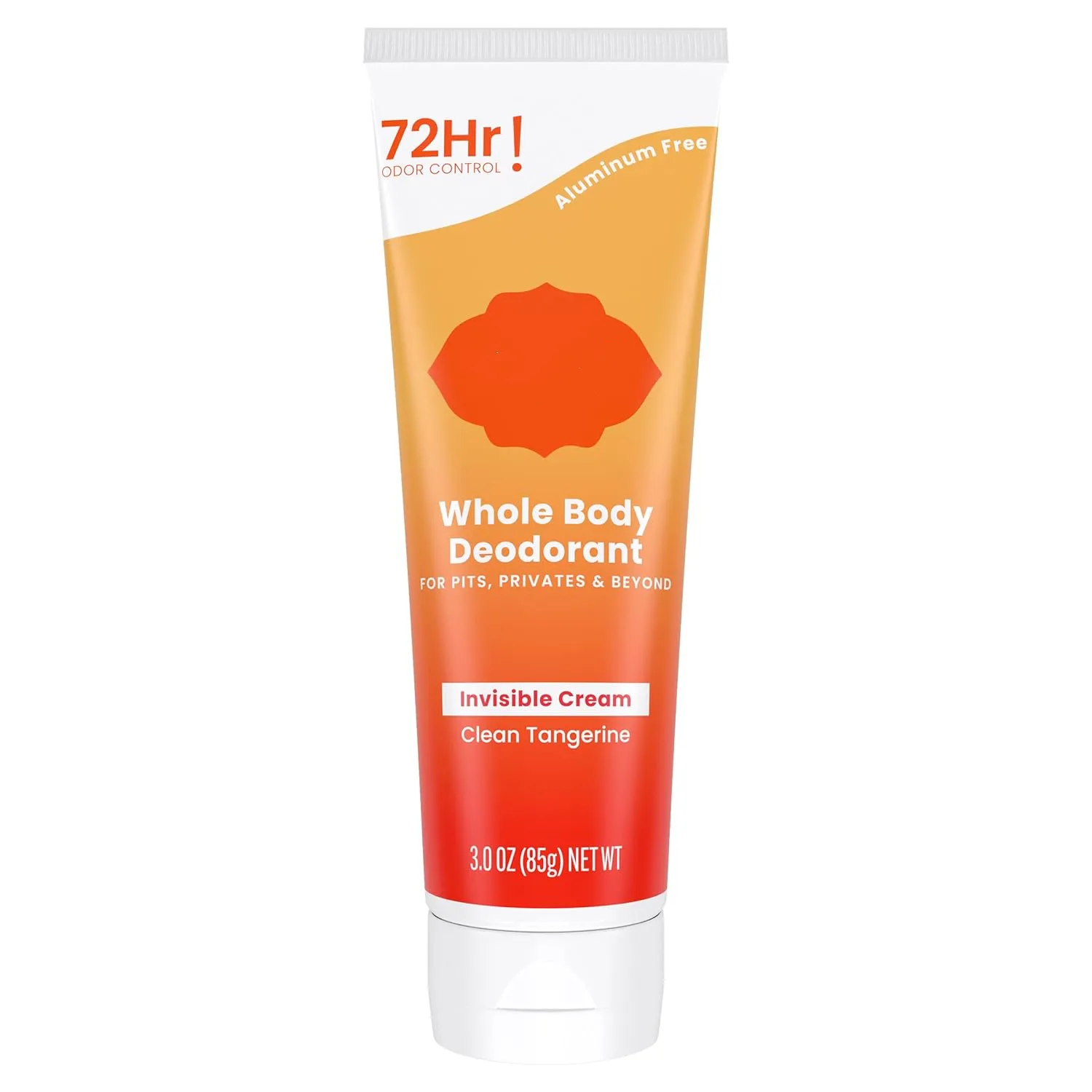 LLUME 72 Hour Odor Control Invisible Cream Tube Whole Body Deodorant with Clean Tangerine Smelling for Women fosses and privates