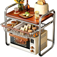 Nouveau support de friteuse à air chaud résistant à la chaleur, étagère de rangement à 2 niveaux pour four à micro-ondes, organisateur de comptoir de cuisine pour cuiseur à riz