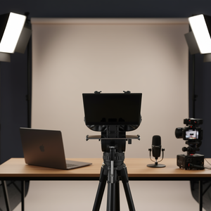 Teleprompter Remoto de 13 Pulgadas Tipo Piso, Equipo de Transmisión en Vivo de Aleación de Aluminio para Cámara Web y Teléfono Inteligente - Product Image 2