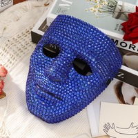 Masque de mascarade scintillant en strass, accessoire de visage éblouissant pour Halloween et bal masqué, vente en gros d'usine, faible MOQ