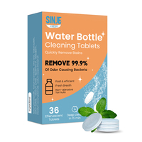 Tablettes nettoyantes anti-calcaire pour acier inoxydable, étiquette privée OEM, tablettes nettoyantes pour bouteilles d'eau, 36 unités