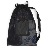 Sac de sport en polyester imperméable à grande maille avec cordon de serrage Gelory, idéal pour la natation, la gym et la plage, avec poches – Meilleure vente