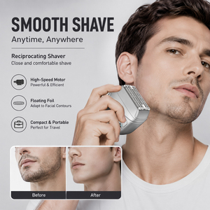 Rasoir <span class=keywords><strong>portable</strong></span> pour homme à 5 lames oscillantes, étanche IPX6, chargement Type-C, <span class=keywords><strong>mini</strong></span> rasoir de voyage à grille - Product Image 3