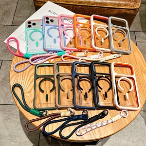 Funda Transparente Magnética 2 en 1 Antideslizante con Cordón Corto para Teléfono Móvil iPhone 17 16 15 14 13 12 Pro Max - Product Image 1