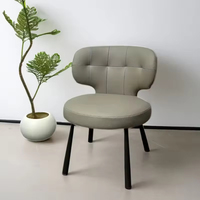 Chaise en métal et cuir légère et imperméable avec dossier, de haute qualité, durable, convient aux petites pièces et aux chambres à coucher