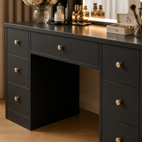 Table de maquillage moderne en bois sur mesure avec miroir et tiroirs de rangement, meubles de chambre à coucher