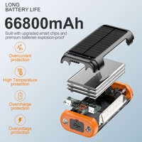 Banco de Energía Solar con Carga Manual por Manivela, Cargador de Alta Capacidad de 66800mAh, Carga Rápida para Teléfono Móvil, Incluye Linterna