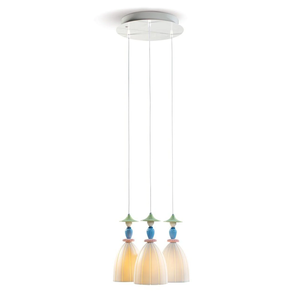 Lámpara de Techo de Lujo de Alta Gama para Sala de Estar, <span class=keywords><strong>Lladro</strong></span> Mademoiselle, Redonda, con 3 Luces, Estilo Sharing Secrets - Product Image 1