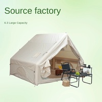 Tente gonflable de camping pour camping-car, en tissu Oxford, double couche, épaissie, imperméable, portable, sans montage, style cabane, deux pièces, pour séjour