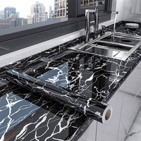 Papier peint géométrique moderne en PVC, effet marbre, auto-adhésif, imperméable, autocollants muraux 3D pour la cuisine, la salle de bain, la rénovation de la maison
