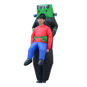 <span class=keywords><strong>Costume</strong></span> alieno per bambini adulti <span class=keywords><strong>Costume</strong></span> di Halloween vestito gonfiabile festa divertente Blow up Ghost Hug Me Green Carton 100% poliestere - Product Image 3