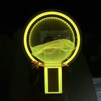 Présentoir à bouteilles LED rond avec miroir infini personnalisé CE, présentoir à liqueur en acrylique, présentoir à vin VIP pour bar, KTV, boîte de nuit