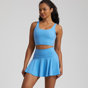 Set rok dan Bra Yoga tahan guncangan, Set rok tenis pendek, Bra dan rok lari, Set rok tenis 2 potong - Product Image 1