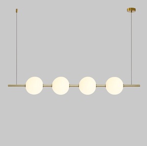 <span class=keywords><strong>Luminaire</strong></span> suspendu de style nordique pour restaurant, postmoderne, 4 lumières, noir, or, <span class=keywords><strong>verre</strong></span>, lampes suspendues pour salle à manger, cuisine, bar - Product Image 1