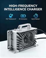 Chargeur de batterie antichoc LNLEE 84V 18A pour deux-roues, chargeur intelligent 72V pour E-Moto 72V 45Ah Li-ion pour une sécurité optimale