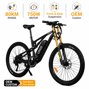 Vélo de montagne électrique 750W, 27,5 pouces, 48V 20Ah, autonomie 80 km, cadre en alliage d'aluminium, logo personnalisé pour les passionnés - Product Image 1