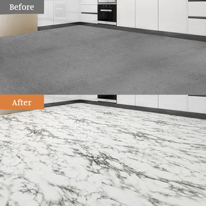 Revêtement de sol en <span class=keywords><strong>vinyle</strong></span> effet marbre blanc de qualité supérieure Rouleau de <span class=keywords><strong>lino</strong></span> en PVC pour cuisine salon - Product Image 2