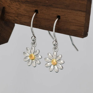 Orecchini Bicolore a Forma di Margherita e Girasole per Donne, Gioielli Estivi Dolci e Freschi alla Moda - Product Image 6
