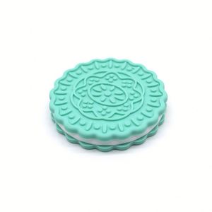 Mordedor de silicona para bebé con forma de galleta, juguete novedoso para apretar, collar masticable DIY, colgante para chupete, silicona de grado alimenticio sin BPA - Product Image 2