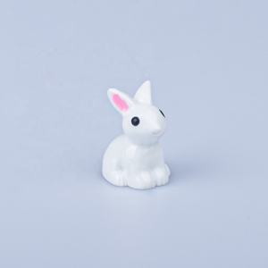 สีขาวน่ารักการ์ตูนสวนสัตว์เรซิ่น 3d กระต่ายจิ๋วหัตถกรรมสําหรับตกแต่ง - Product Image 3