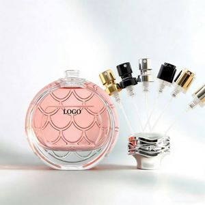 Wholesale 100ml Round Elegant Glass Perfume Bottles Scale Pattern Custom Colors Personalized <b>Box</b> Factory Price <b>Empty</b> Branding - Product Image 1
