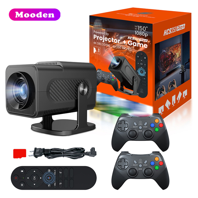 HCS350 Pro+ Game Projector 3D HD Portable Retro Video Game Consoles 20000 Games Gaming Projector for Android WIFI6 TV System