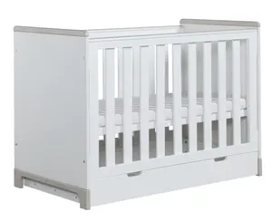 Grey and white color Smoothly wood baby cribs bedroom furniture for export