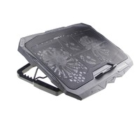 Meilleur support d'ordinateur portable bon marché avec 4 ventilateurs de refroidissement Hauteur réglable Tapis de refroidissement pour ordinateur portable avec 2 ports USB