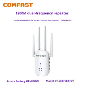 <span class=keywords><strong>COMFAST</strong></span> CF-WR758AC V3 802.11ac Double bande 1200M Répéteur Quatre antennes Signal WiFi à travers le mur Amplificateur - Product Image 2