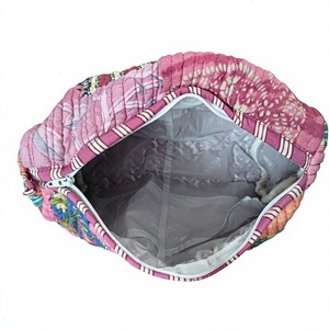Corn husk clutch pouch Durable makeup pouch wholesale Soft portable cosmetic bag Lightweight puffer bag handle gift for her - Product Image 2