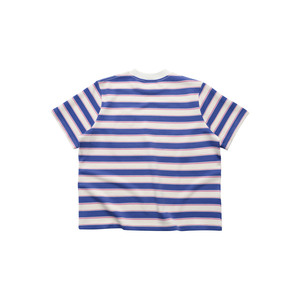 LOLLI RABBIT POP Boxy Polo T Shirt สีฟ้าสีขาวลายทางแขนสั้นเสื้อยืดกราฟิกลำลองทรงหลวมเสื้อสตรีทแวร์ - Product Image 2
