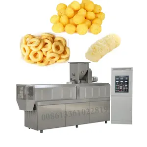 China supplier baked corn snacks ring balls cheetos puffs making machine