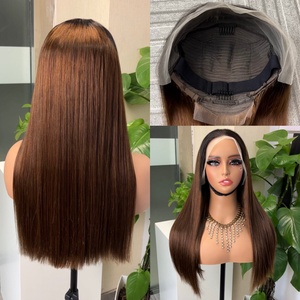 100% Human Hair Super Double Drawn Dob Wig High Quality Bone Straight Wig - Product Image 1