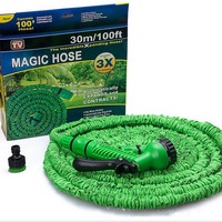 Ensemble de pistolet à eau télescopique 25FT-100FT, tête de pistolet à eau multifonctionnelle, 7 types de jets d'eau avec un ensemble complet de raccords