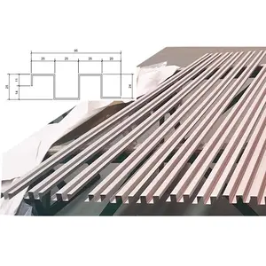 Nieuwe Trend Exterieur Aluminium Slat Type Systeem Voor Verticale Exterieur Vliesgevel En Gevelbekleding Aluminium Toepassing