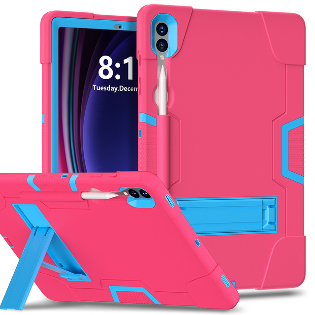 Heavy Duty 3 in 1 Rugged Shockproof Tablet Cover Case for Samsung Galaxy Tab S10+ 12.4" 2024 SM-X820 S9 PLUS S9FE+12.4 2023