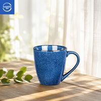 Tasse à café en céramique bleue écologique 200 ml, durable, style américain moderne, avec poignée, passe au lave-vaisselle, ne convient pas au micro-ondes